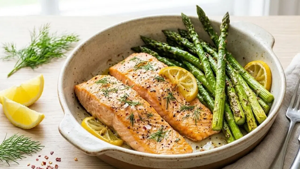 Hafif, doyurucu ve omega-3 deposu: Fırında limonlu kuşkonmazlı somon tarifi...